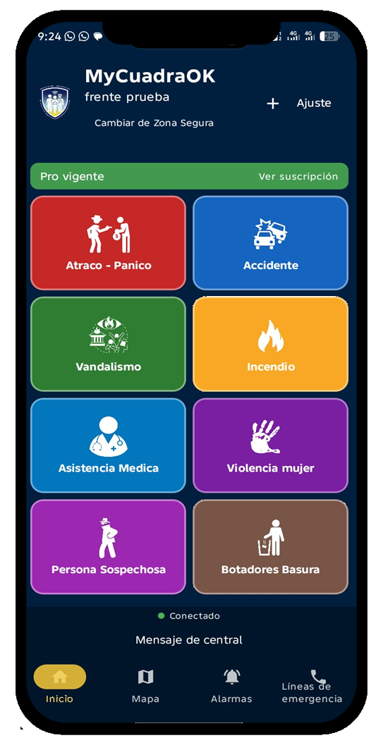 Captura de la app MyCuadraOK en el celular